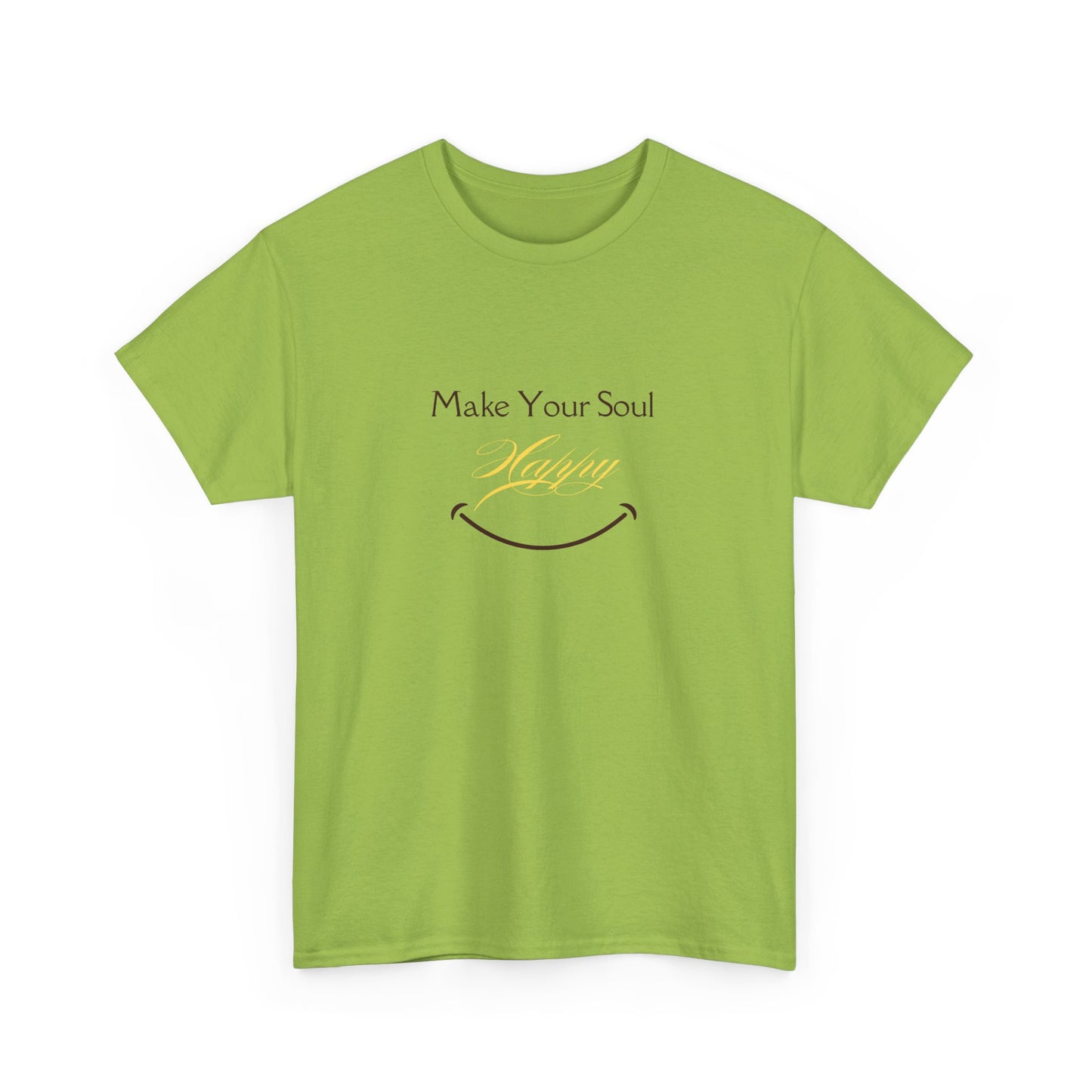 Inspirational Unisex Heavy Cotton Tee - 'Make Your Soul Happy'