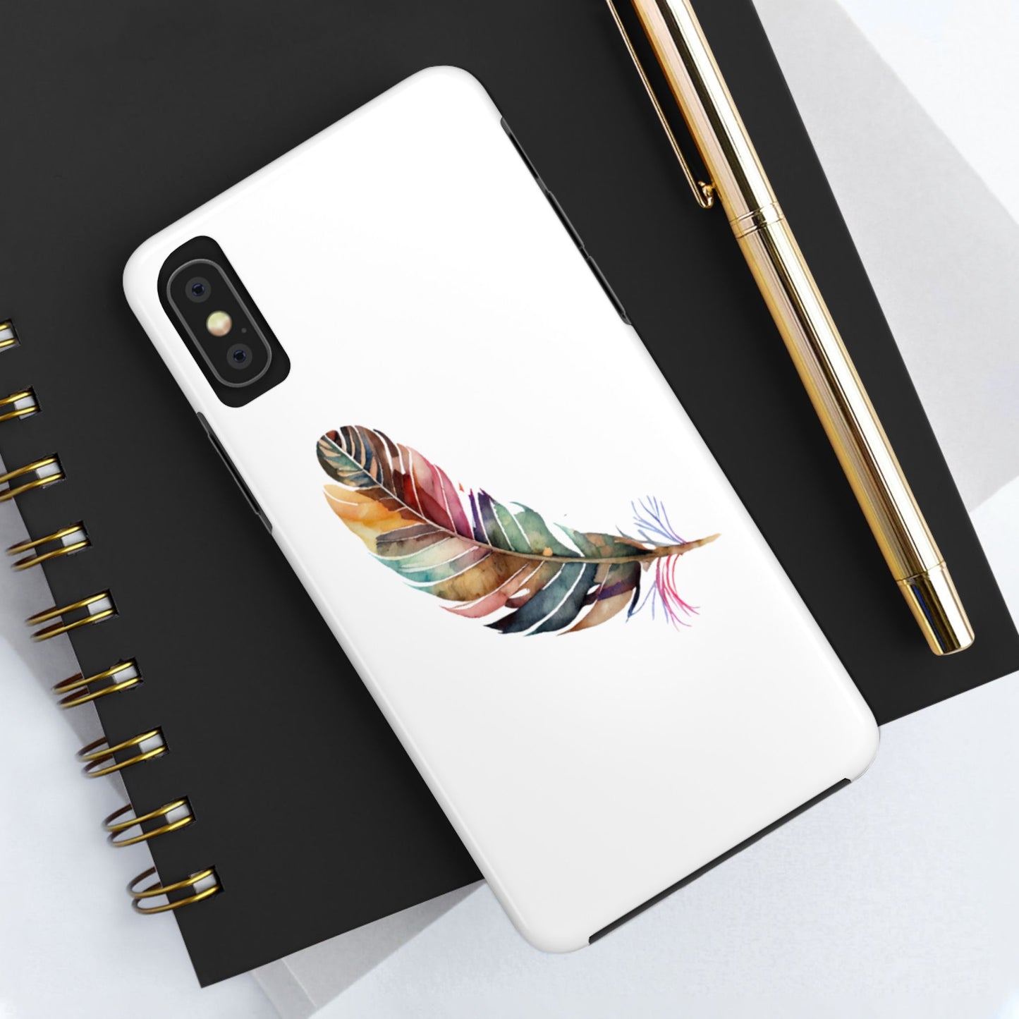 Bohemian Feather Tough Phone Case - Durable Protection with a Stylish Design