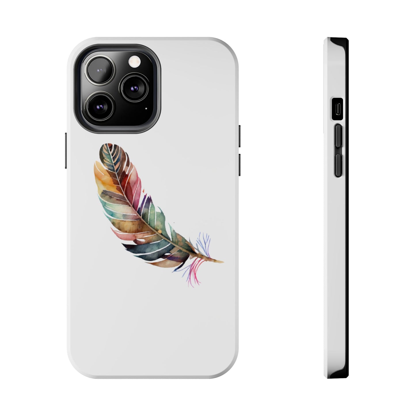 Bohemian Feather Tough Phone Case - Durable Protection with a Stylish Design