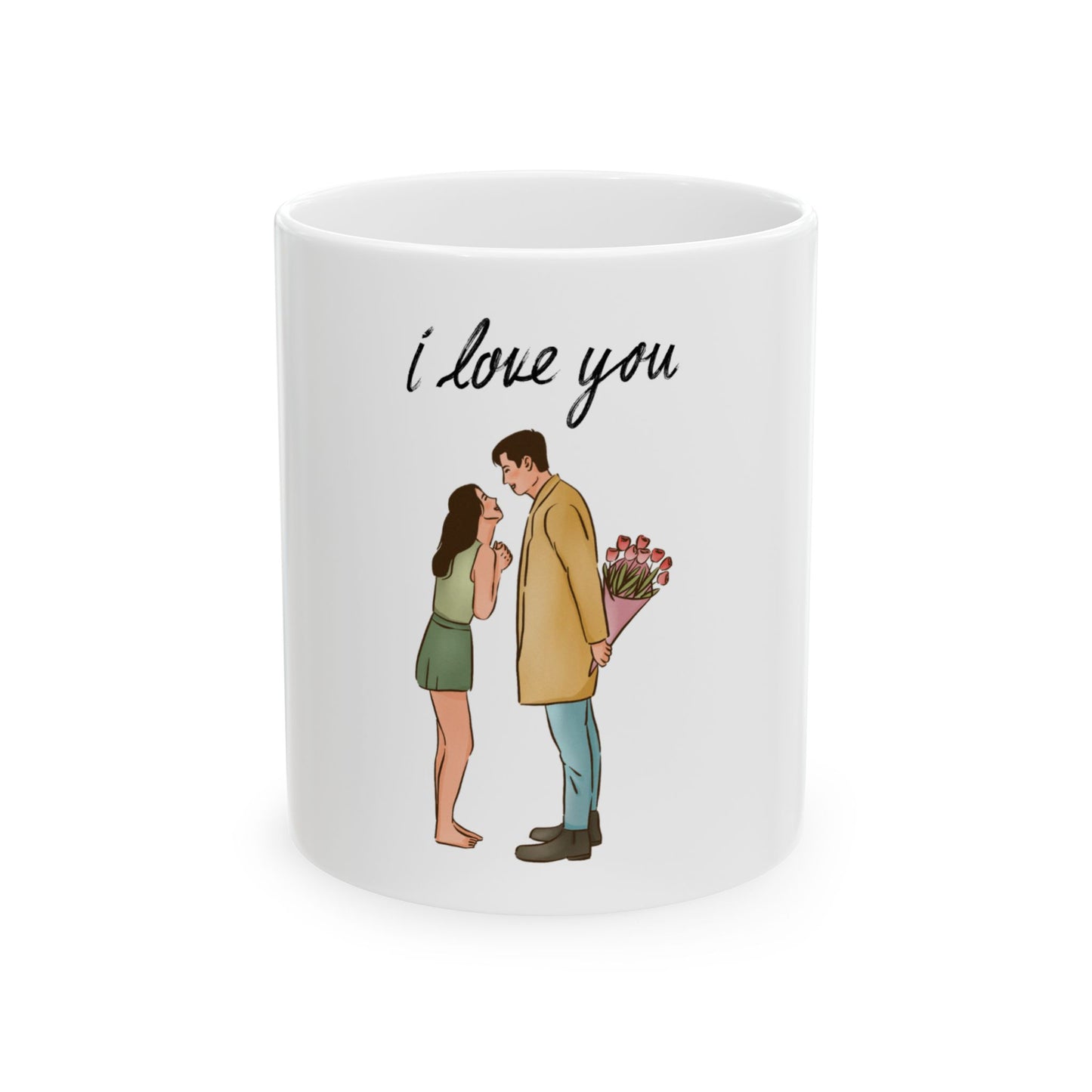 Romantic Ceramic Mug - "I Love You" Design - Perfect Gift for Couples