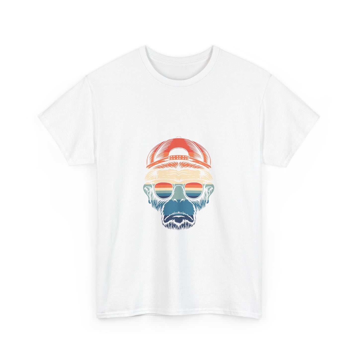 Chill Vibes Retro Monkey Graphic Tee | Unisex Heavy Cotton T-Shirt